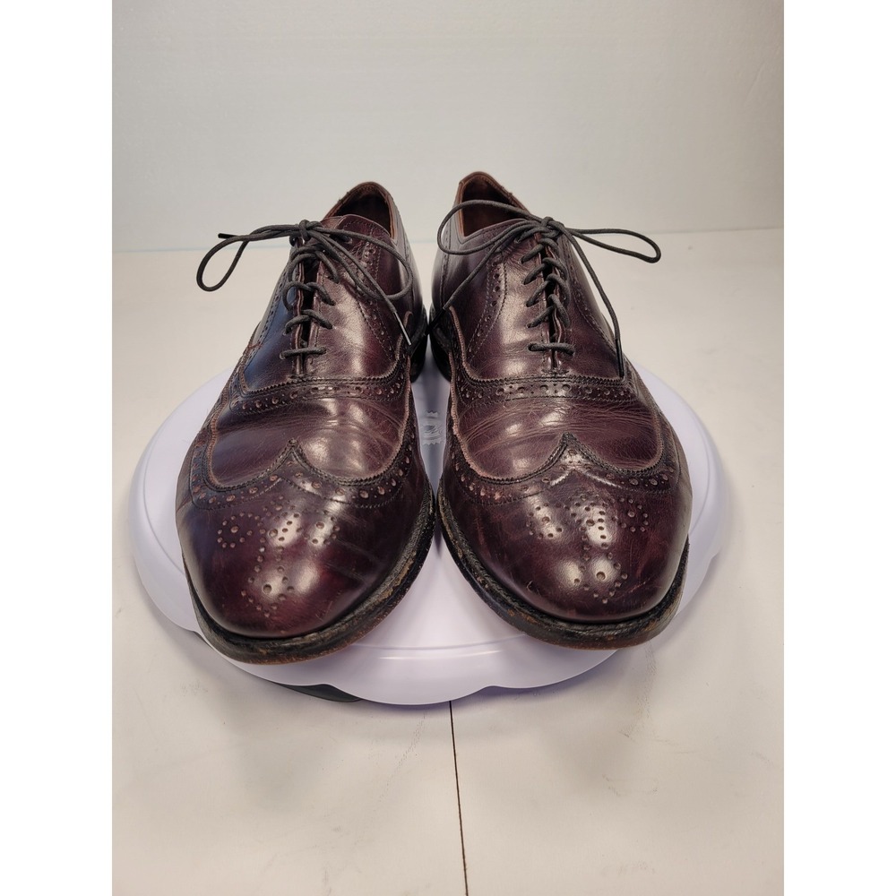 Allen Edmonds McAllister Mens Burgundy Leather Wingtip Oxford Dress Shoes 10.5 B - Picture 6 of 10